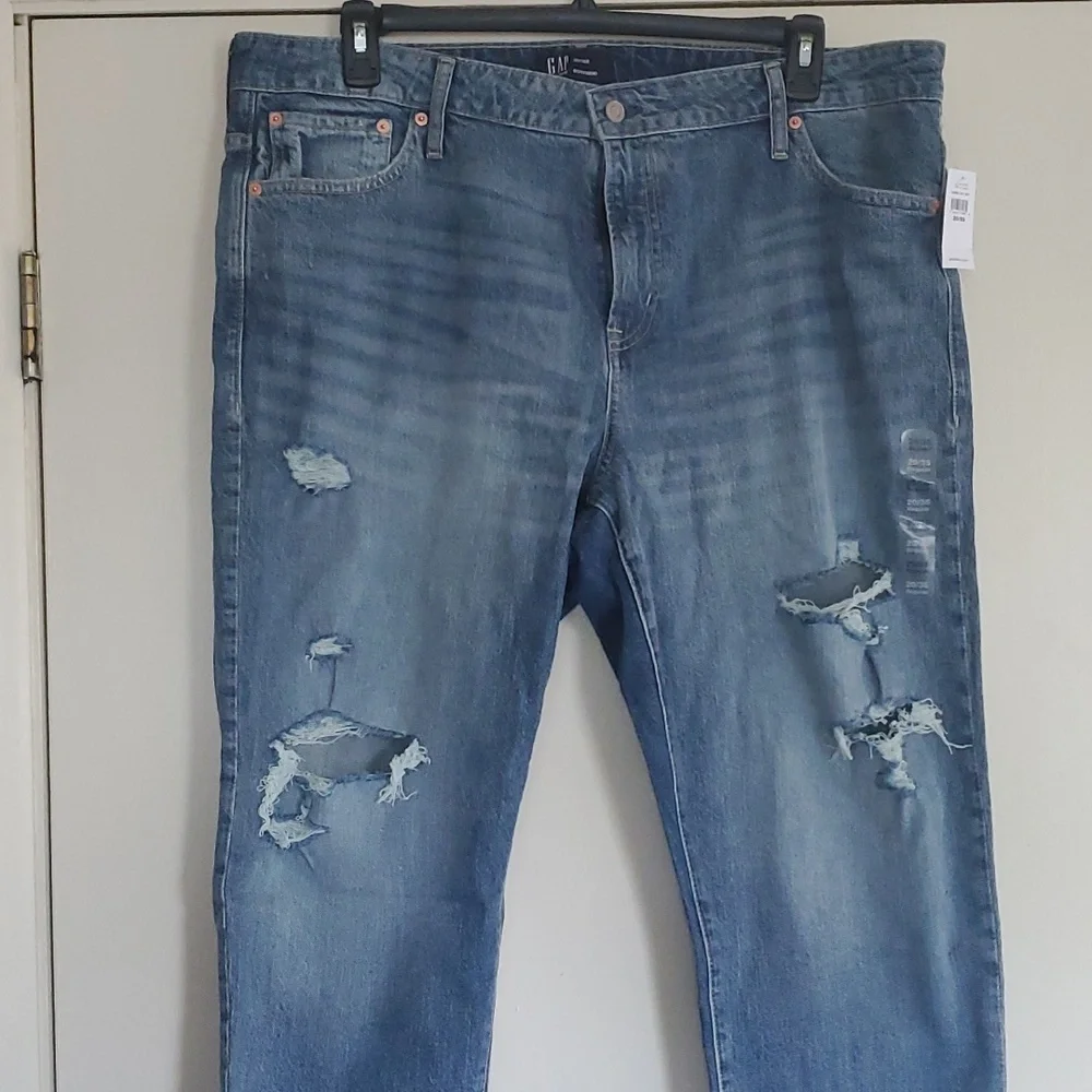 GAP Denim Universal Slim Distressed Boyfriend Ankle Jeans 20/35R - Picture 2 of 11